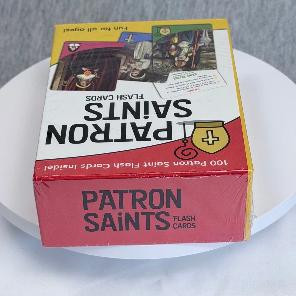 Patron Saint Flash Cards 100 Count Illustrated Catholic Educational Game New
